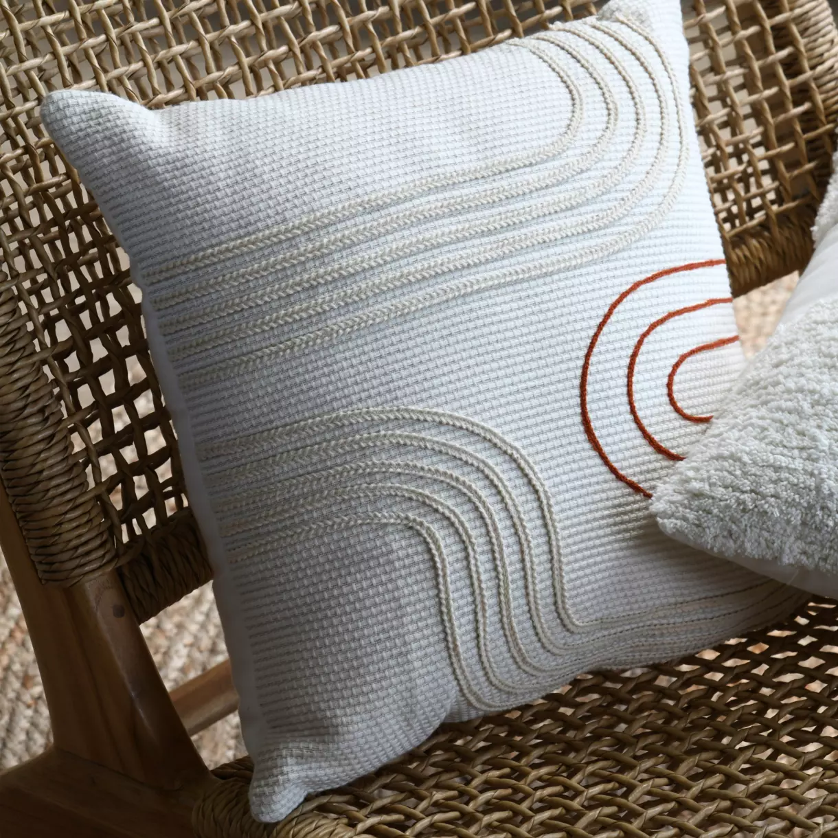 Coussin carré coton (40 cm) Thor Ecru