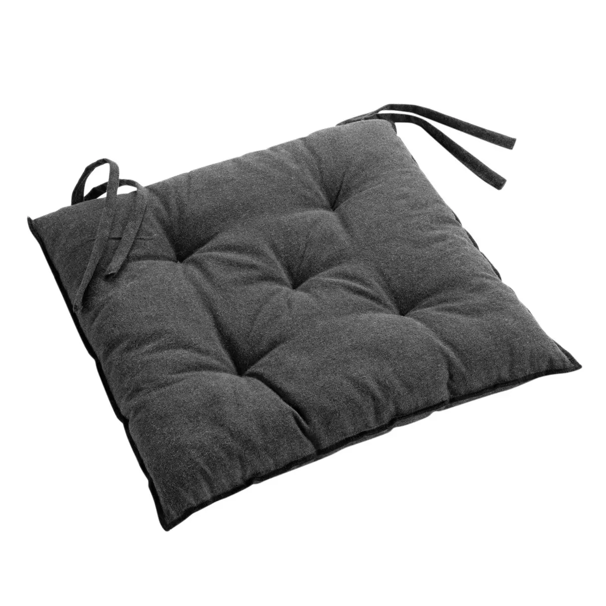 Coussin de chaise carré coton recyclé Mistraline Gris anthracite 1