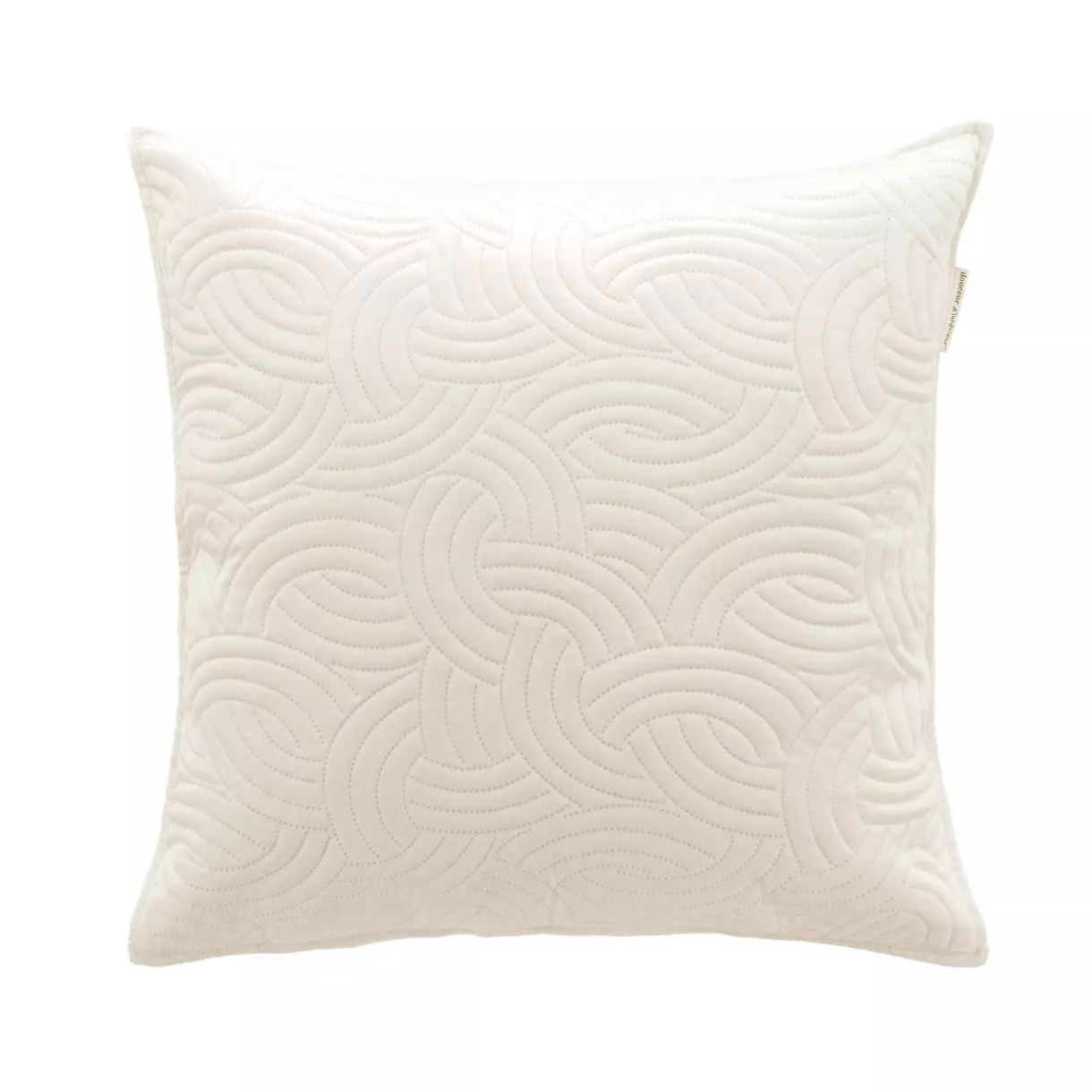 Housse de coussin carrée velours (60 cm) Solange Ecru