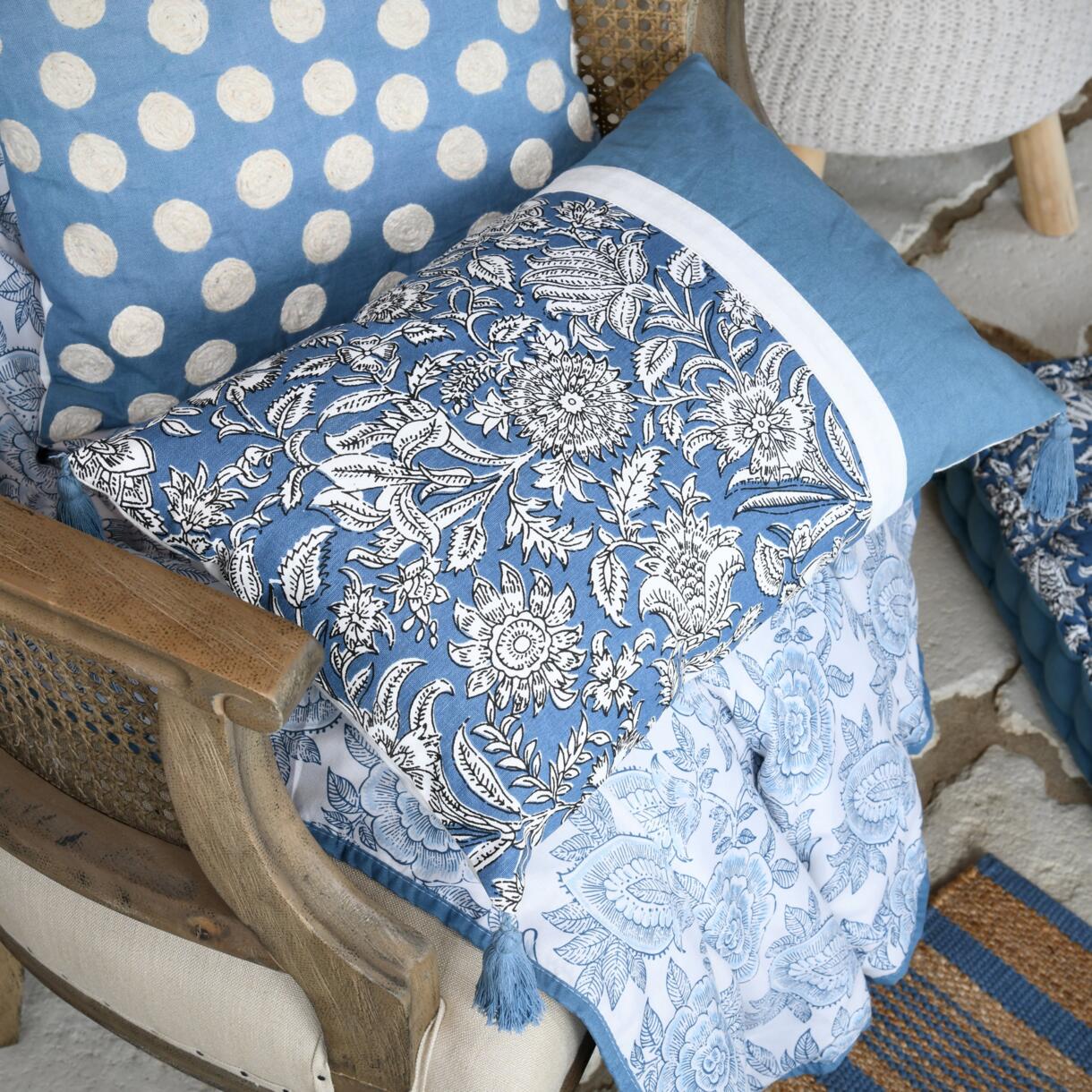 Cuscino rettangolare (50 cm) Julianne Blu