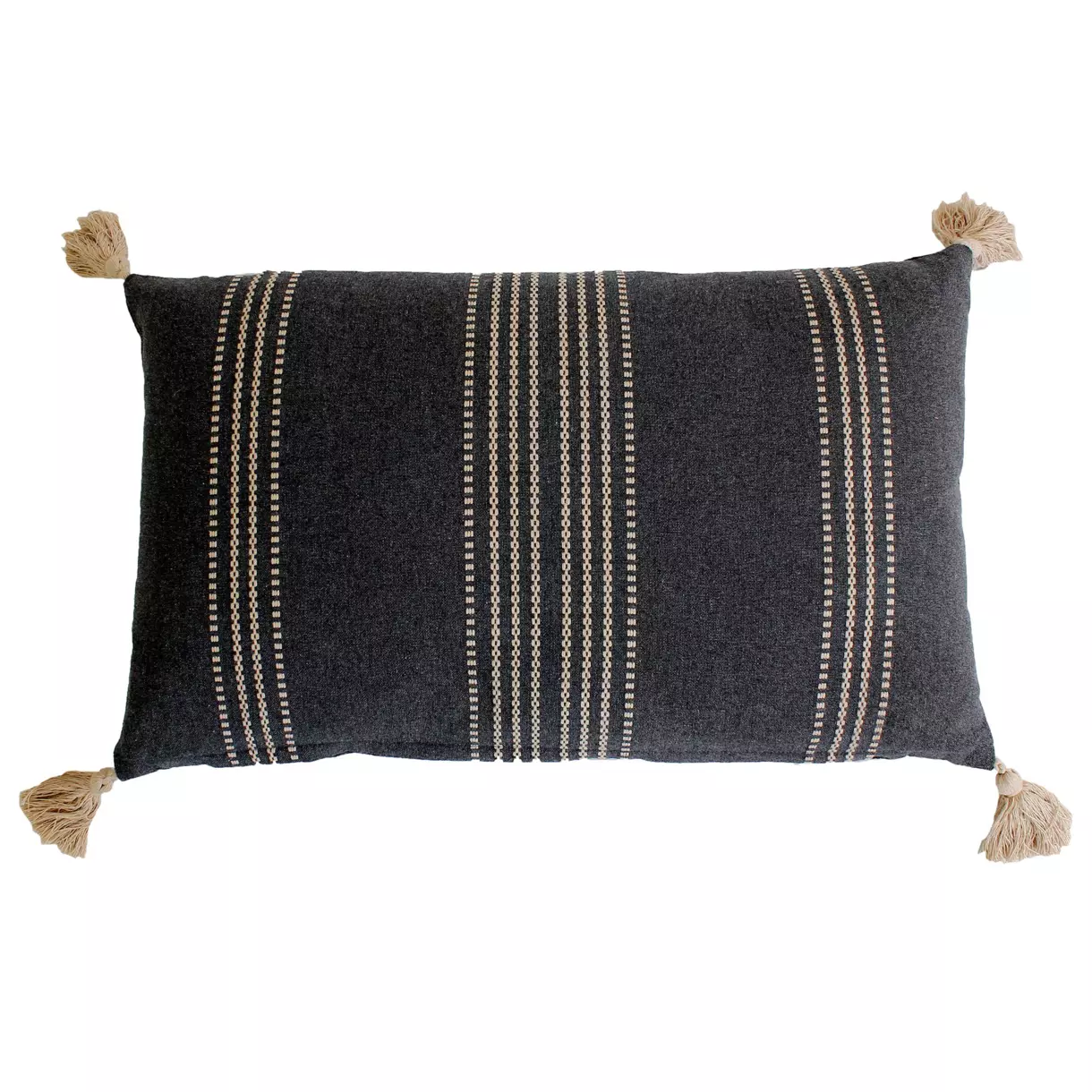 Cojín rectangular algodón reciclado (50 cm) Linea Gris oscuro 1
