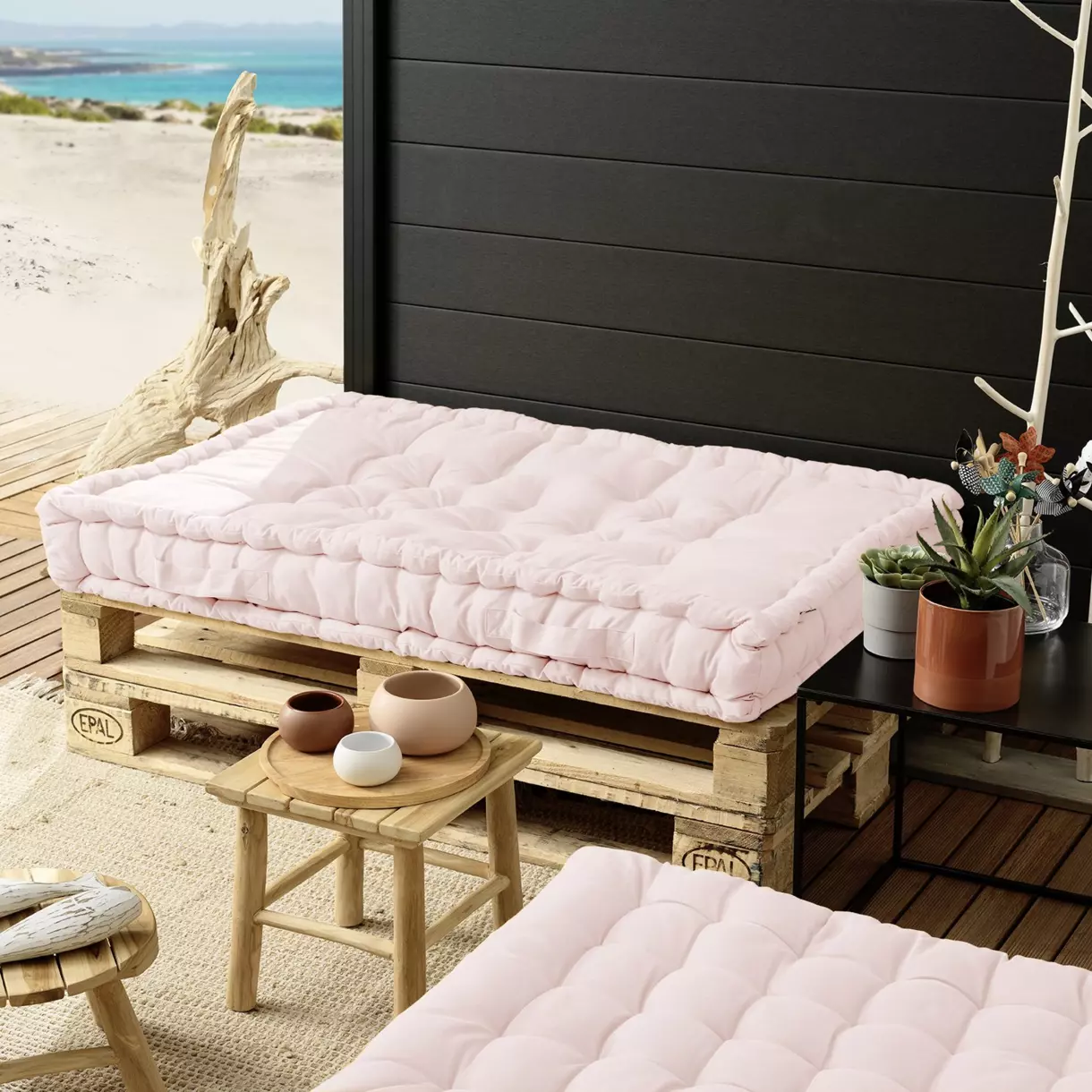 Pallet matras (L120 cm) Pixel Poederroze 1