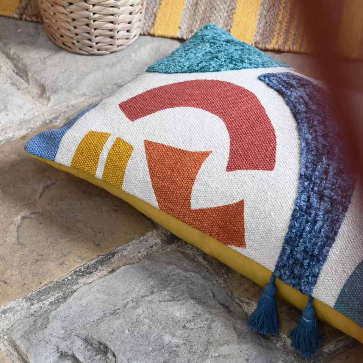 Cojín rectangular en algodón (50 cm) Varisco Multicolor 1