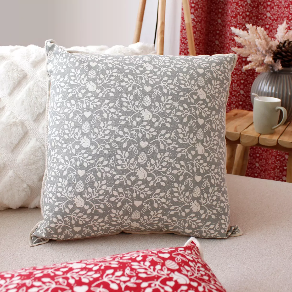 Coussin carré (40 cm) Karellis Gris 1