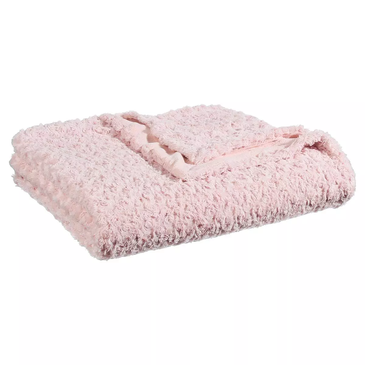 Plaid doux (230 cm) Bouclée Rose 1