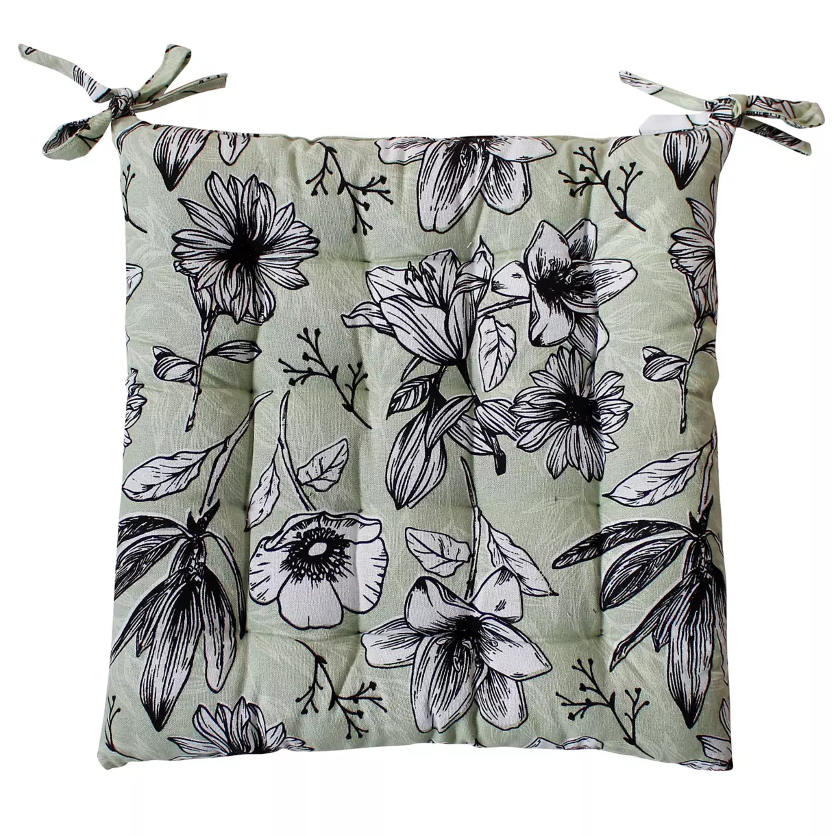 Cojín de silla cuadrado Lily Verde salvia 6