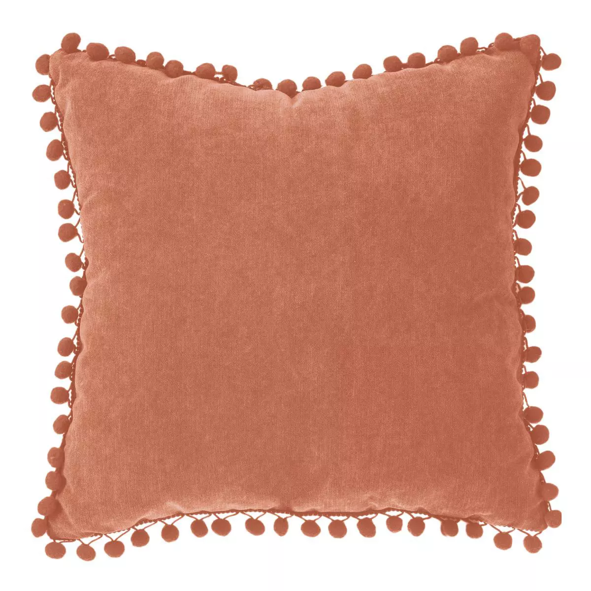 Cojín (40 cm) Pompones Rojo terracota 1