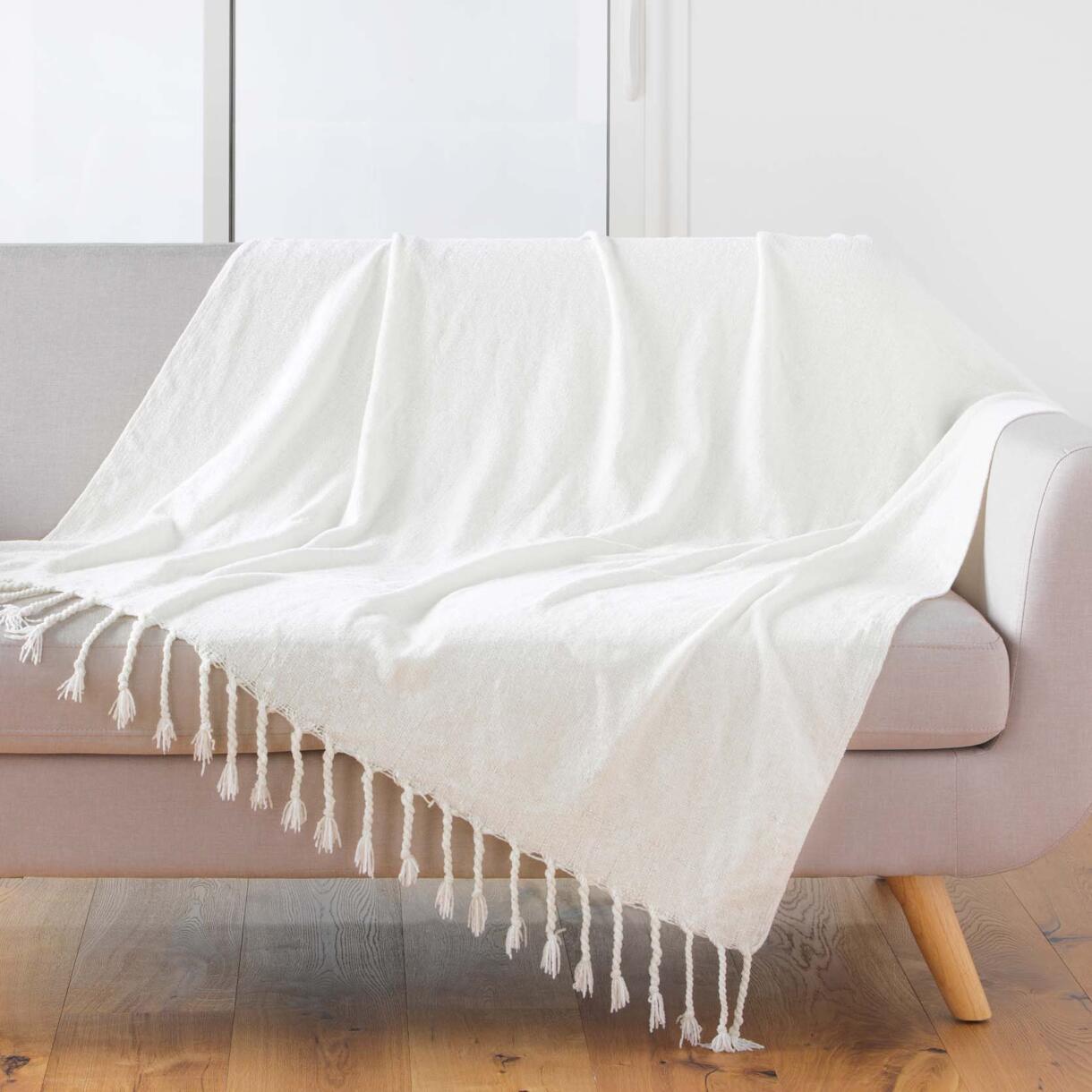 Manta de canapé (150 cm) Melissa Blanco 1