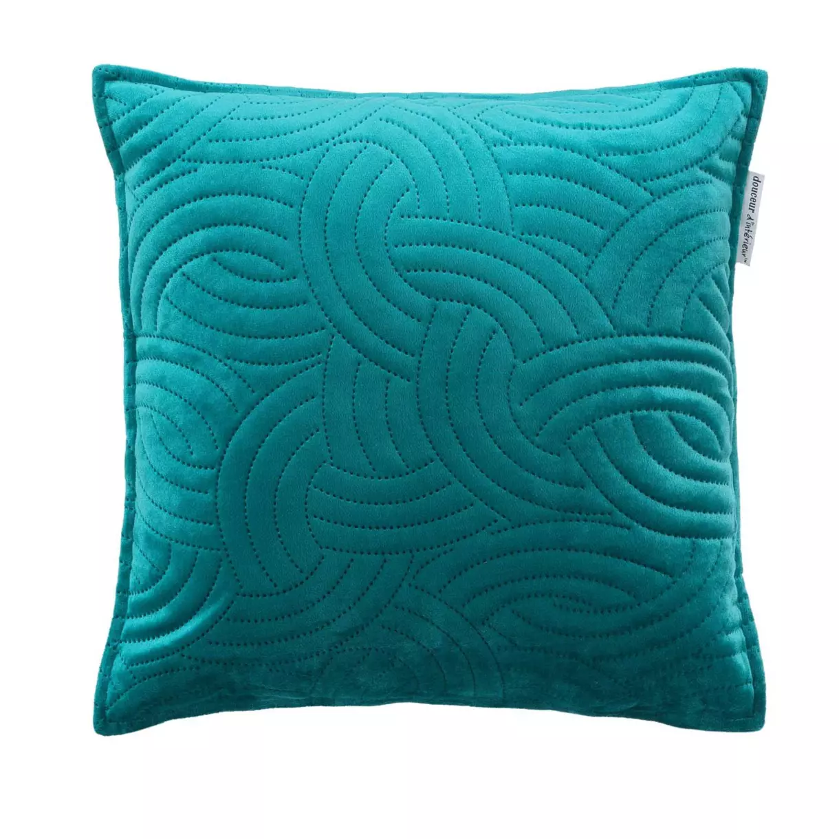 Funda para cojín cuadrado terciopelo (40 cm) Solange Azul petróleo