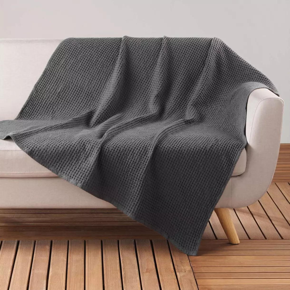 Manta suave  (150 cm) Gaufrette Gris antracita 1