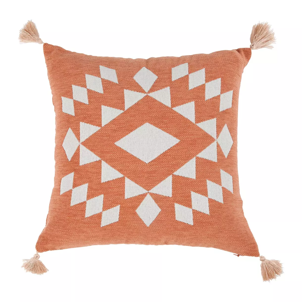 Housse de coussin carrée (40 cm) Losange Terracotta 1
