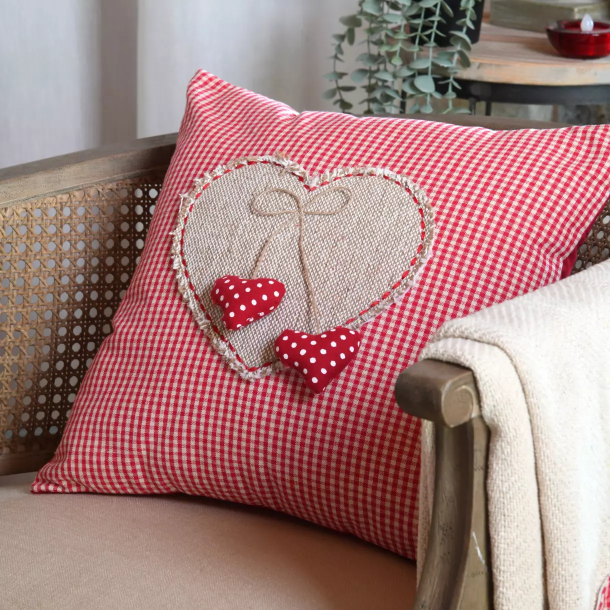Coussin carré coton (40 cm) Marianne Rouge