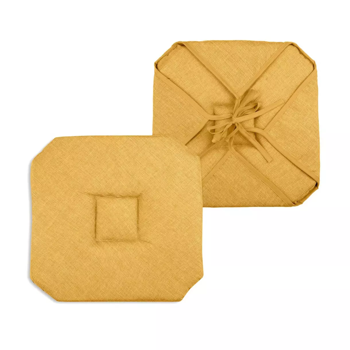 Galette de chaise carrée à rabats Béa Camel 1