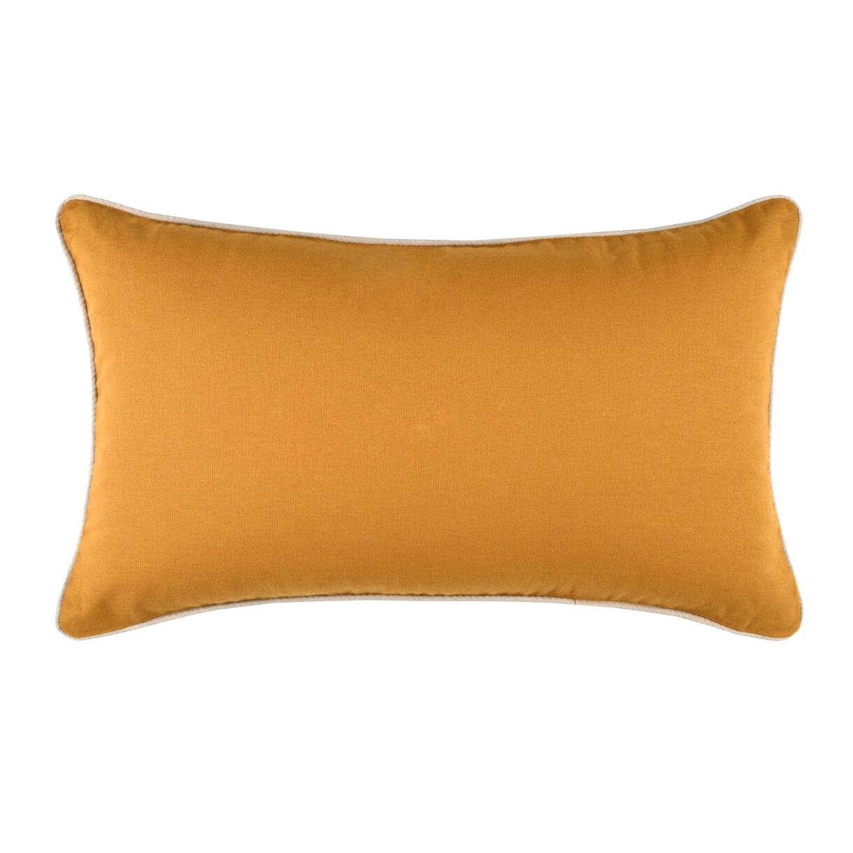 Cuscino rettangolare (50 cm) Duo giallo zafferano 1