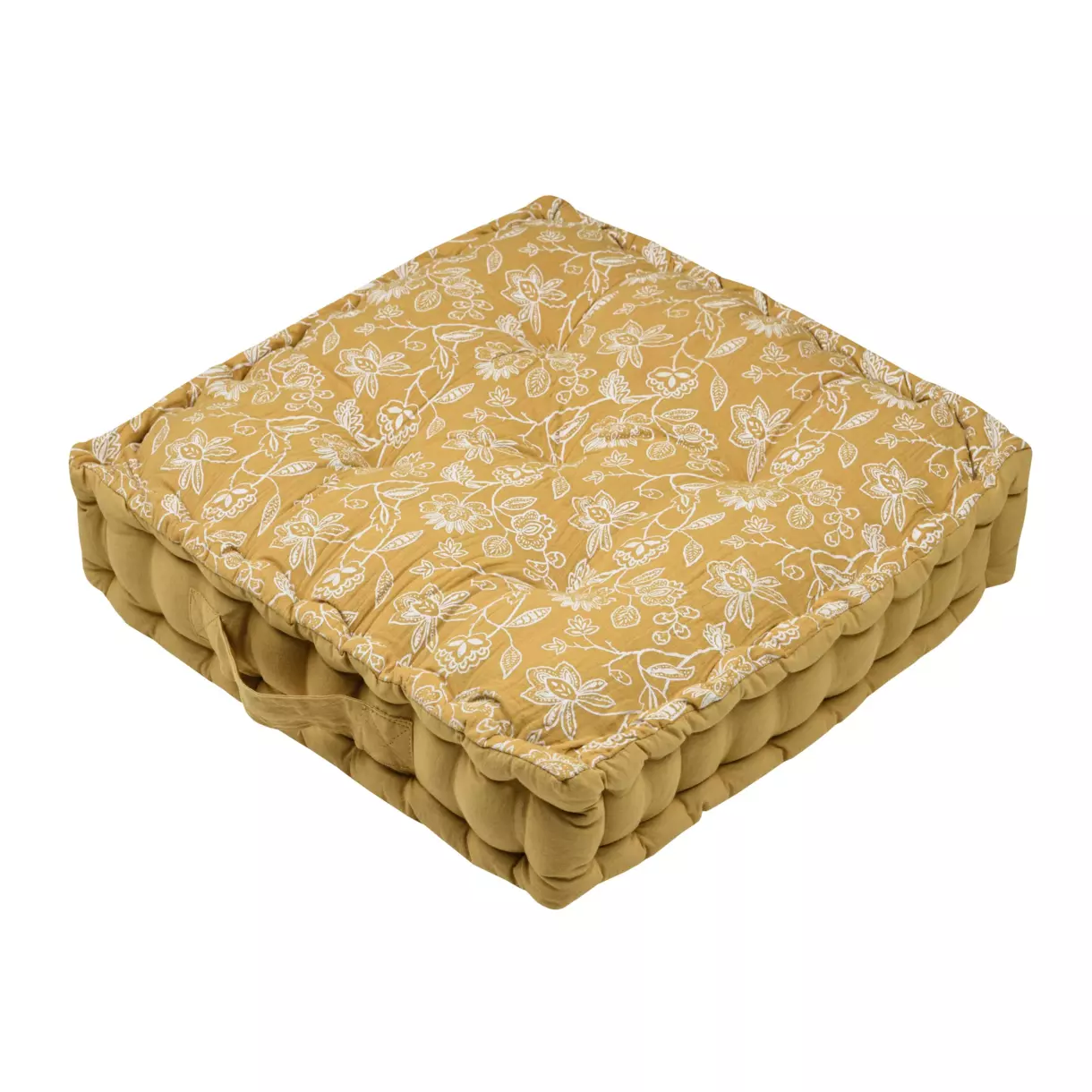 Coussin de sol gaze de coton (45 x 10 cm) Sunda Jaune moutarde 1