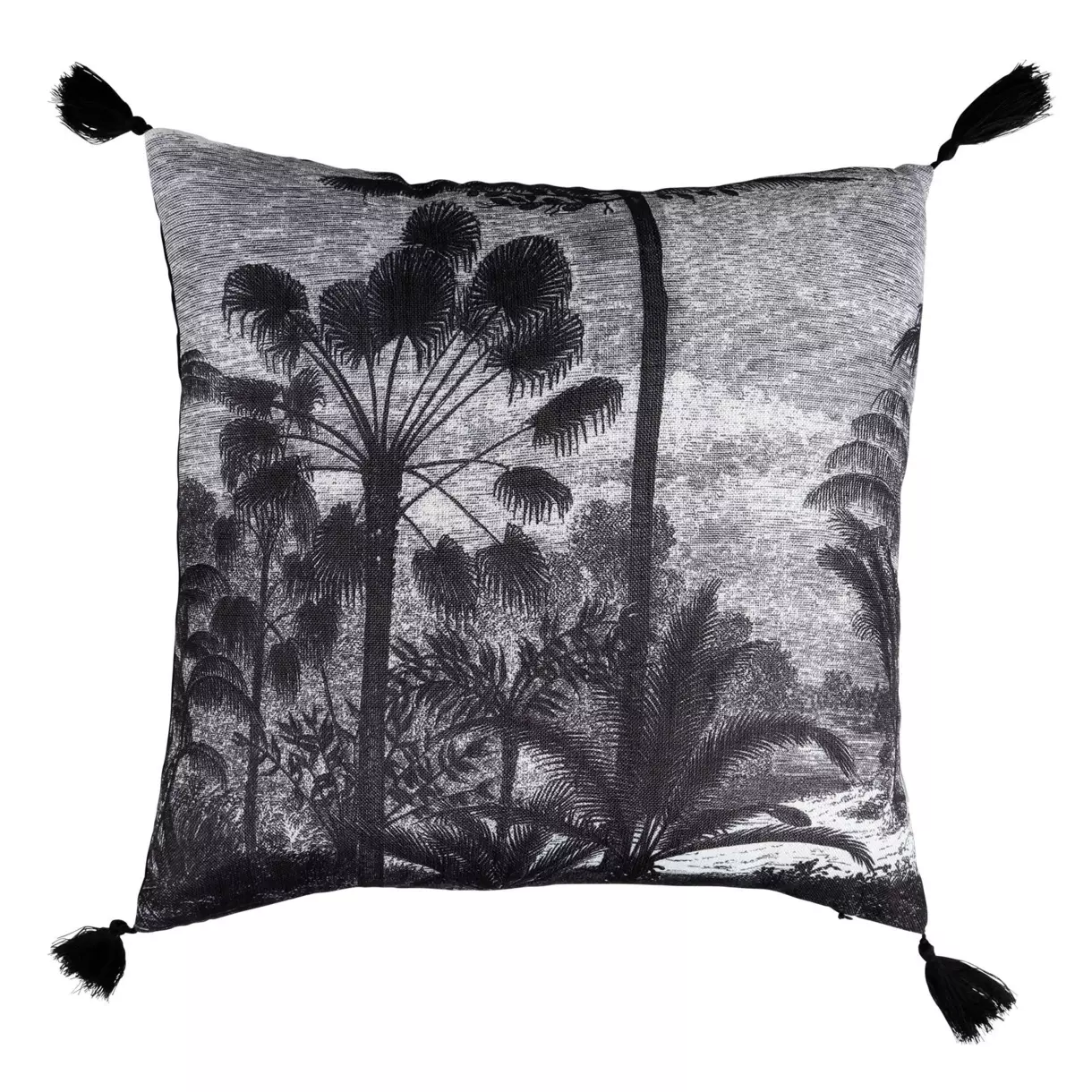 Housse de coussin carrée (40 cm) Ombrages Noire 1