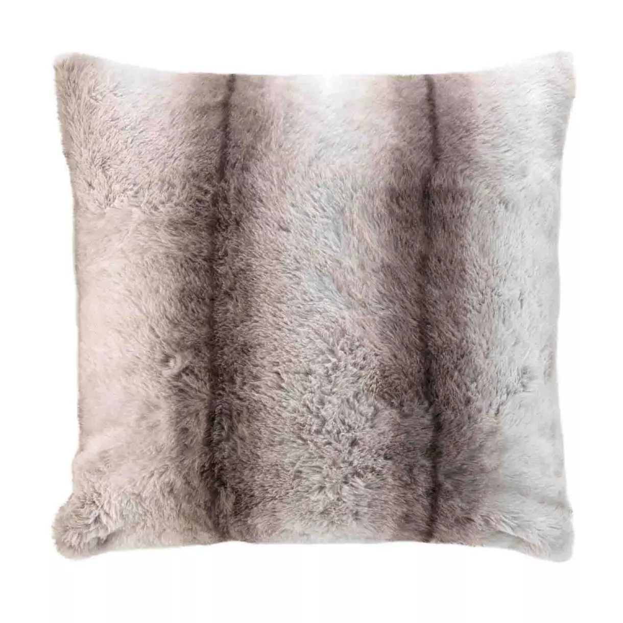 Housse de coussin carrée fausse fourrure (40 cm) Sibérie Grise 1