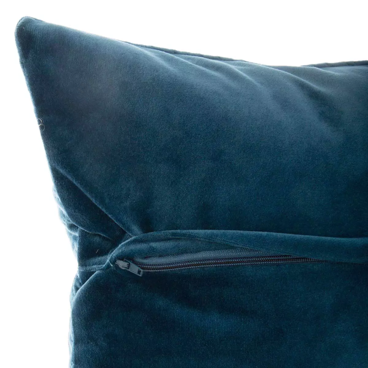 Coussin carré velours (40 cm) Dolce Bleu canard 6