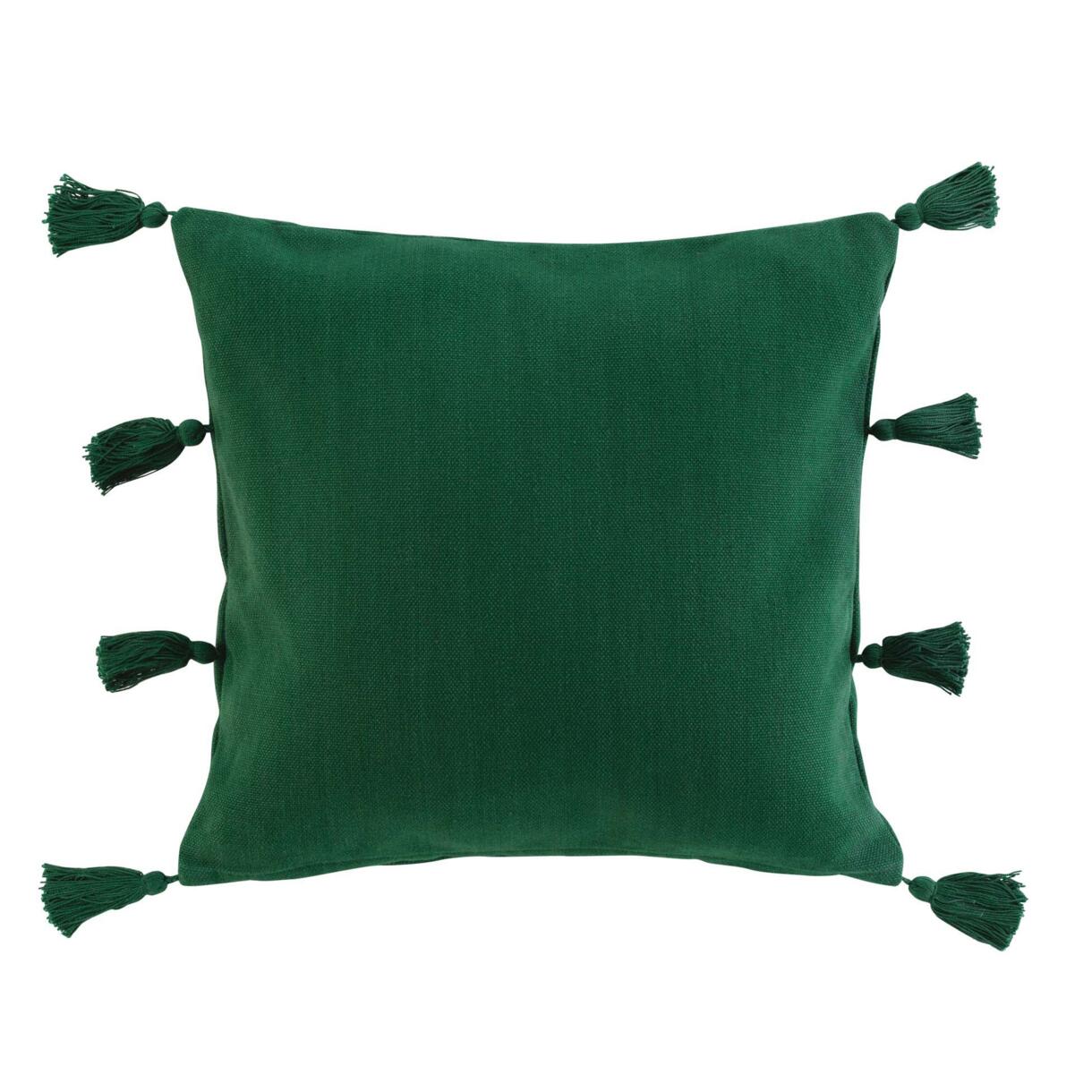 Quadratisches Kissen (45 cm) Tasselina Grün 1