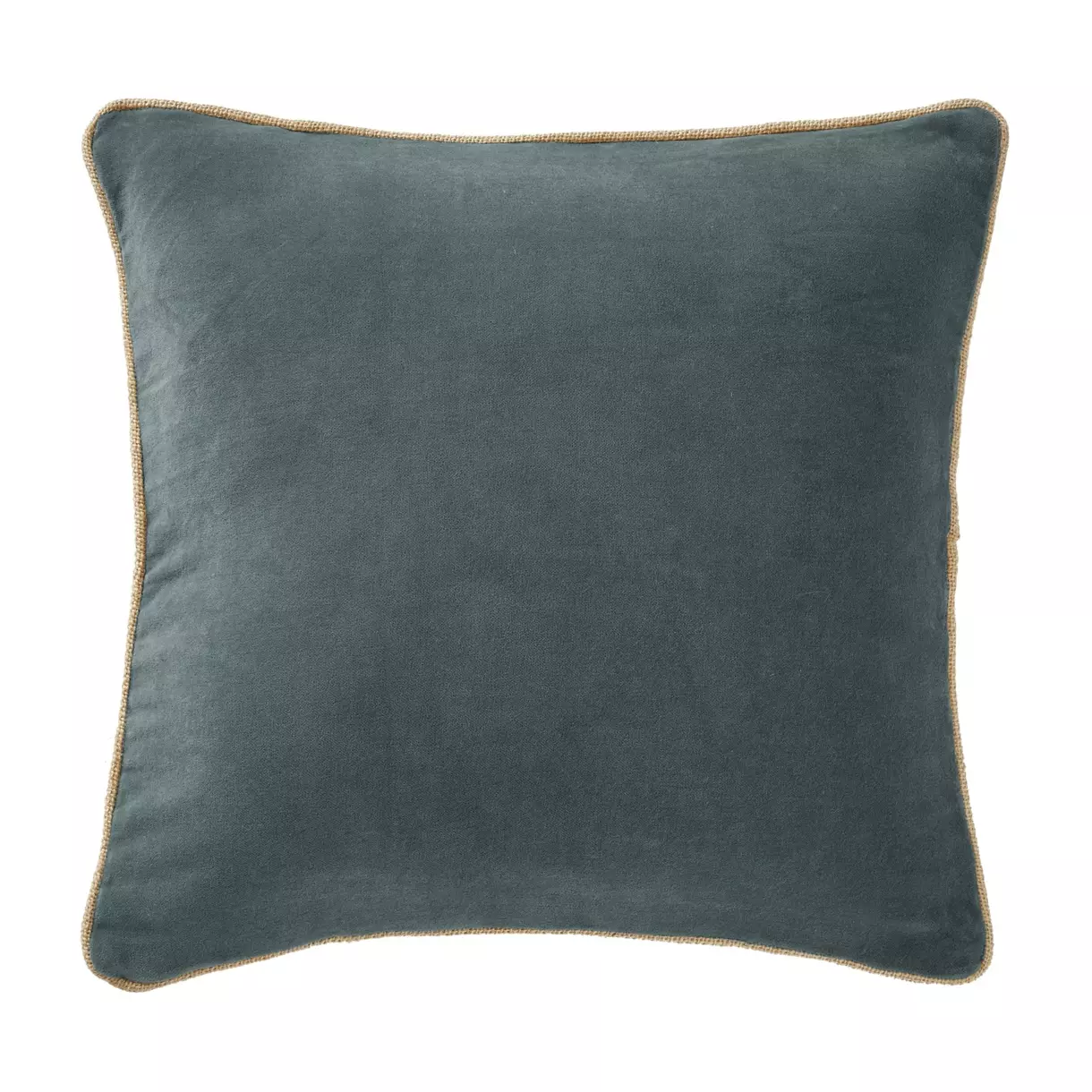 Coussin carré velours de coton (45 cm) César Gris ardoise 1