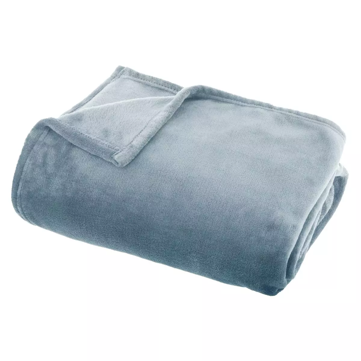Plaid doux (150 cm) Tendresse flanel Bleu orage 1