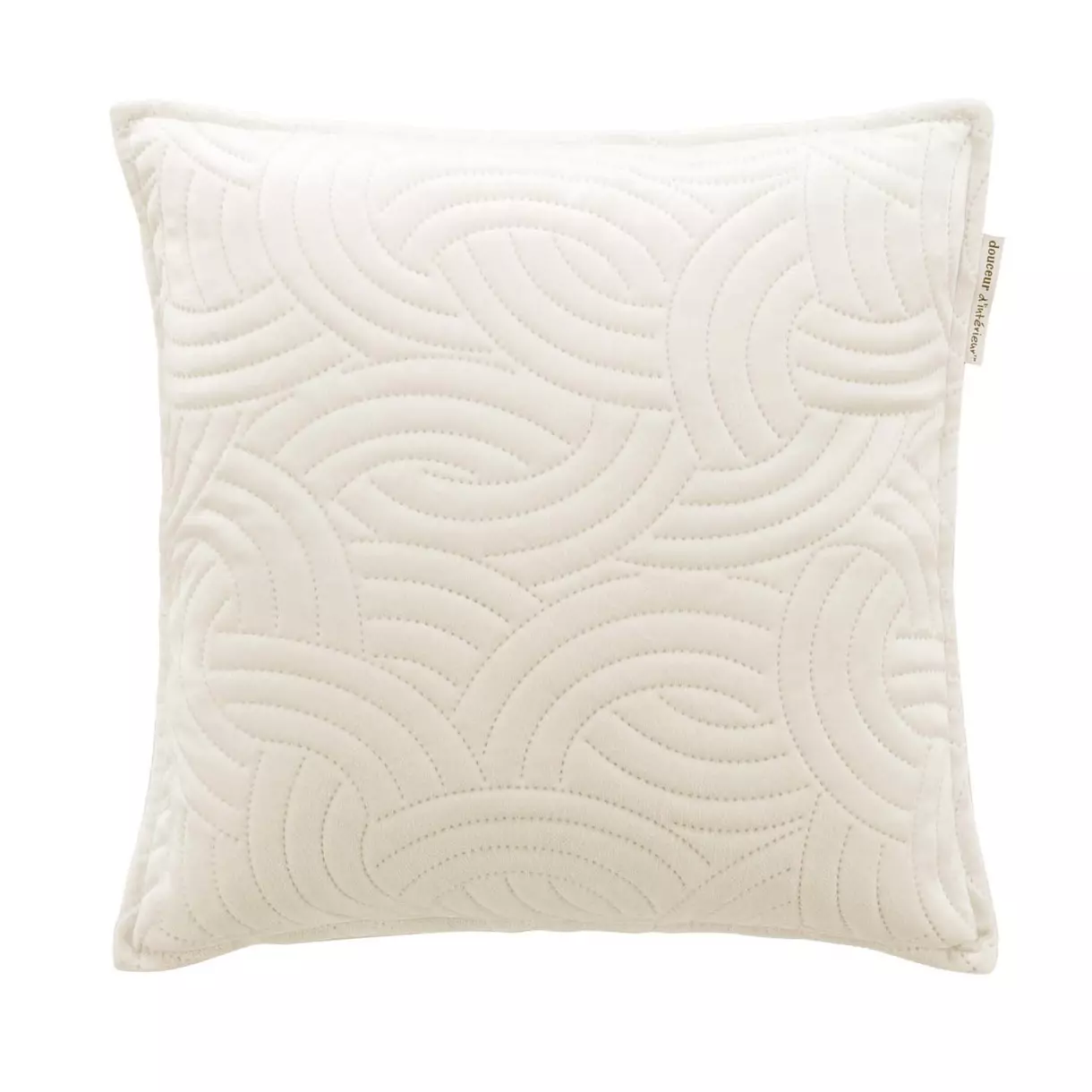 Housse de coussin carrée velours (40 cm) Solange Ecru
