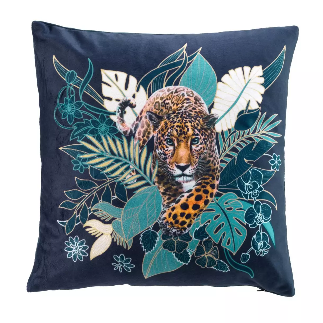 Housse de coussin carrée (40 cm) Felina Bleue 1
