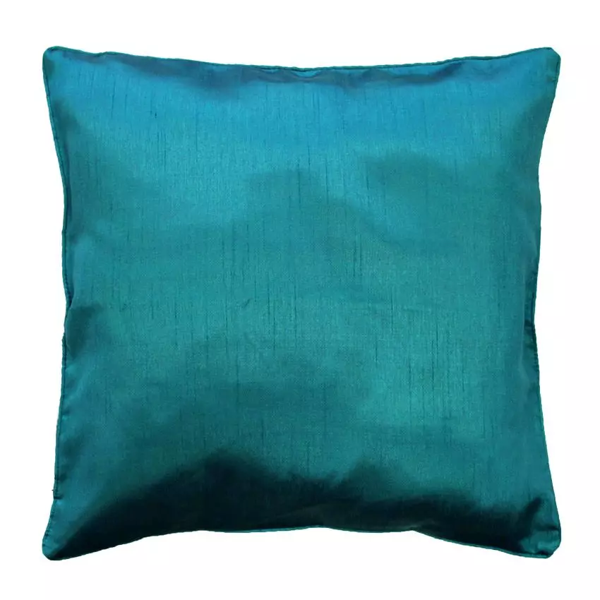 Housse de coussin carrée (40 cm) Shantung Shana Bleue 1