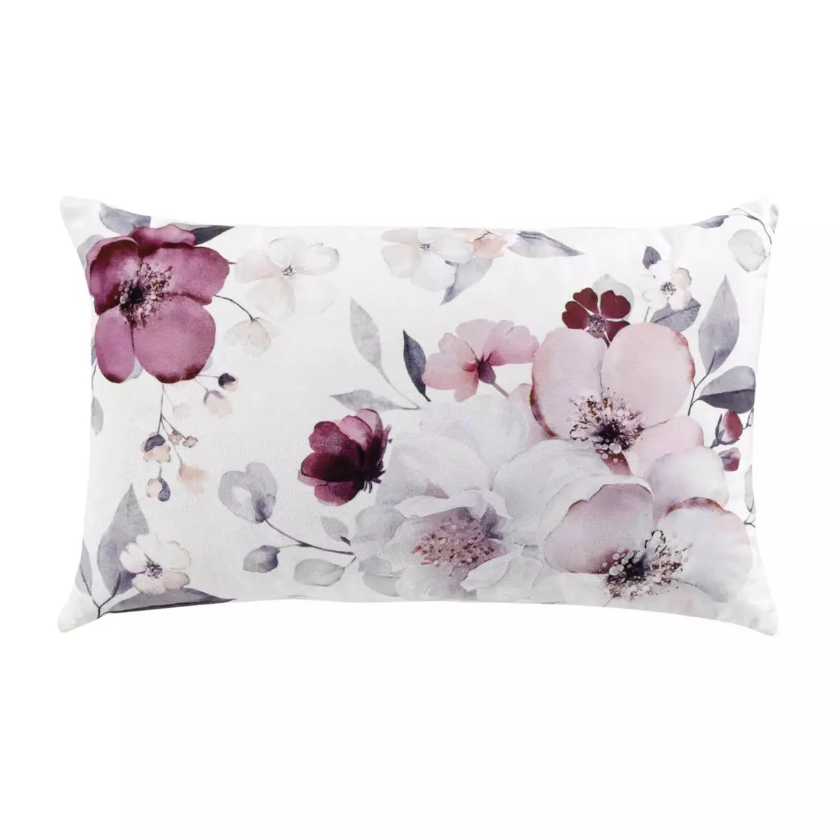 Cojín rectangular Velvet flower Blanco 1