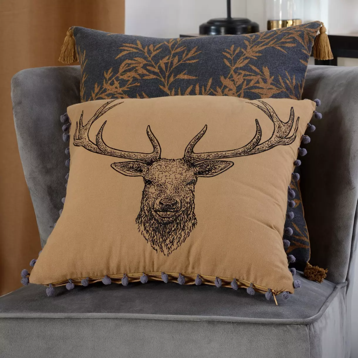 Coussin carré (40 cm) Goldy Marron 1