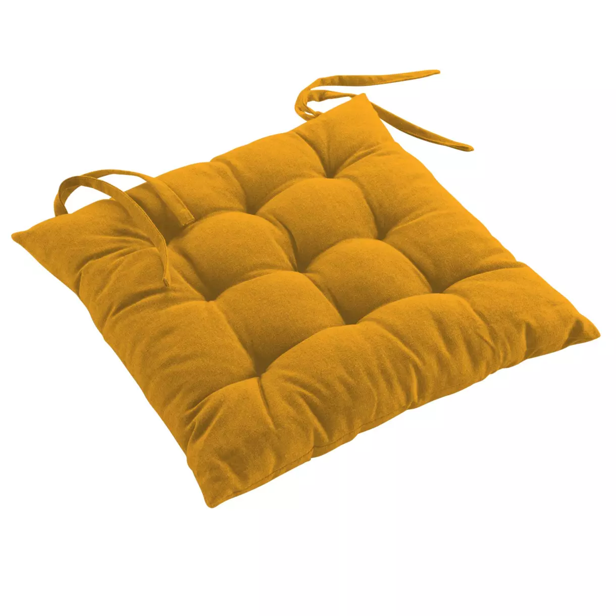 Coussin de chaise coton recyclé Mistral Jaune moutarde 1