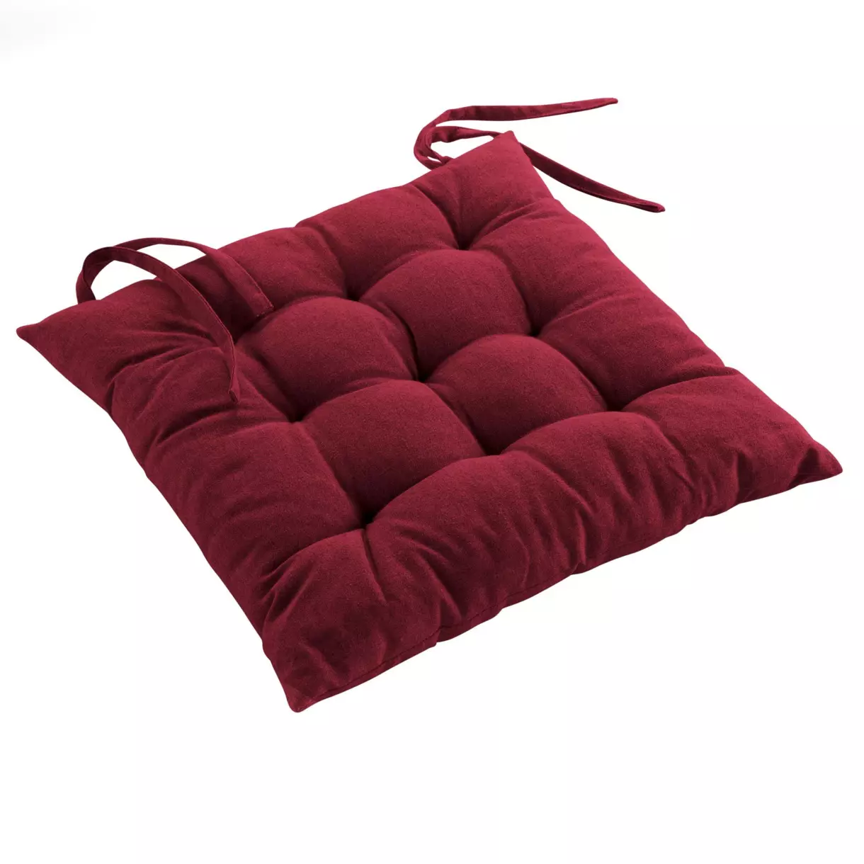 Coussin de chaise coton recyclé Mistral Bordeaux 1