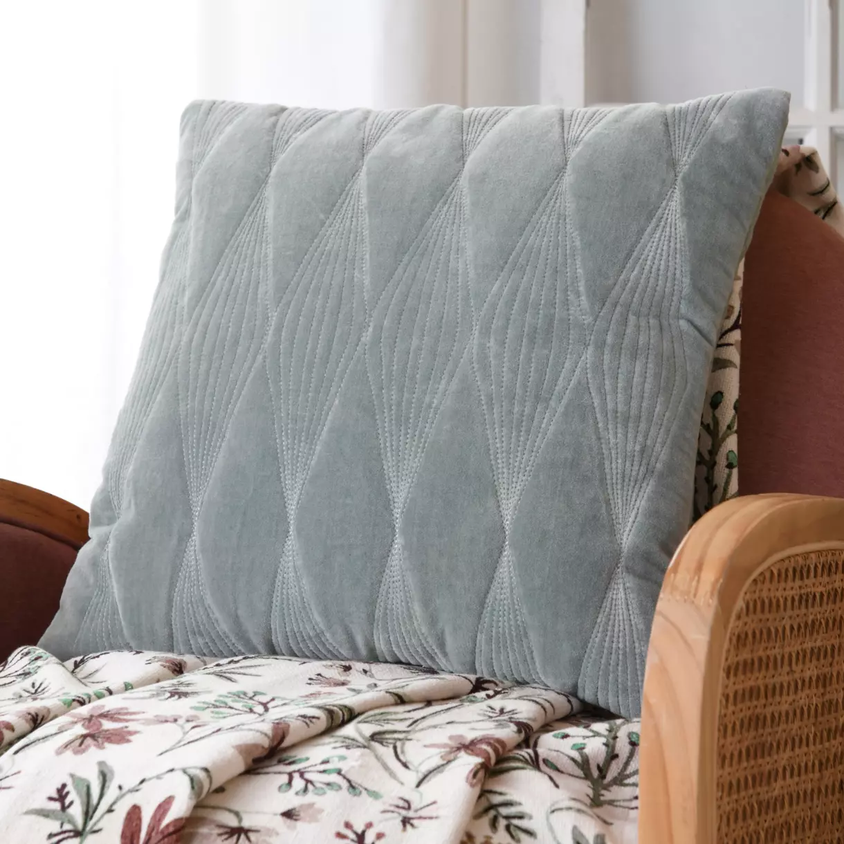 Coussin carré (40 cm) Naomie Vert jade