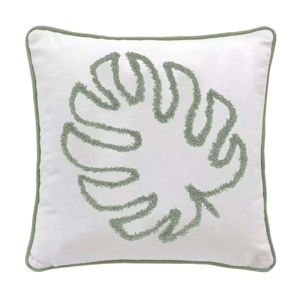 Housse de coussin carrée coton (40 cm) Mahe Verte