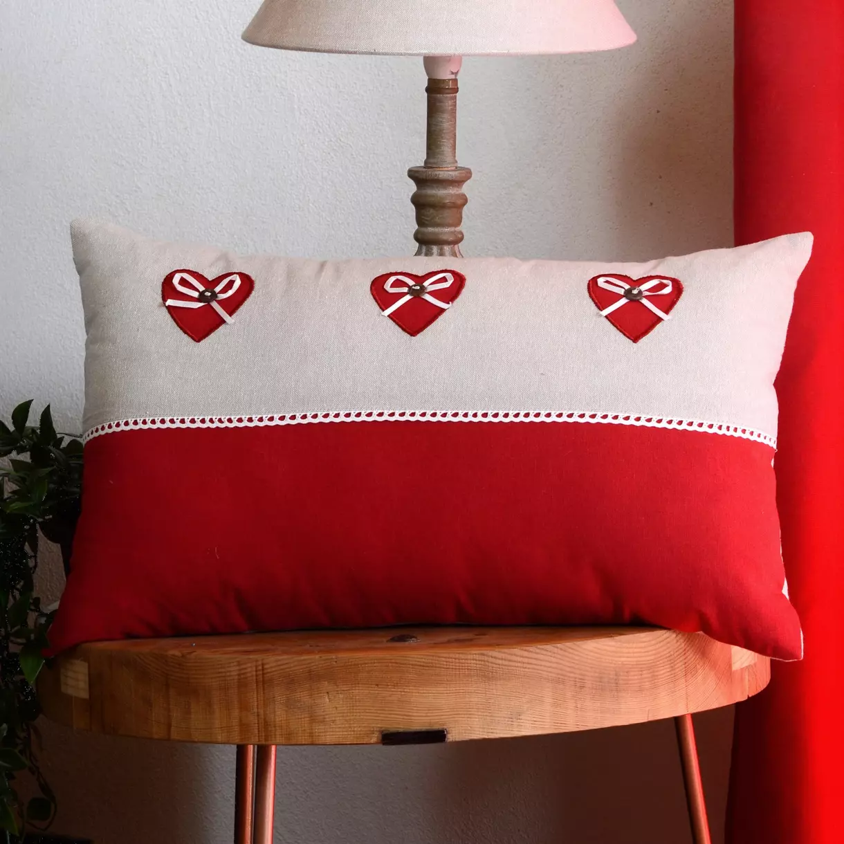Cojín rectangular Pauline Rojo 1