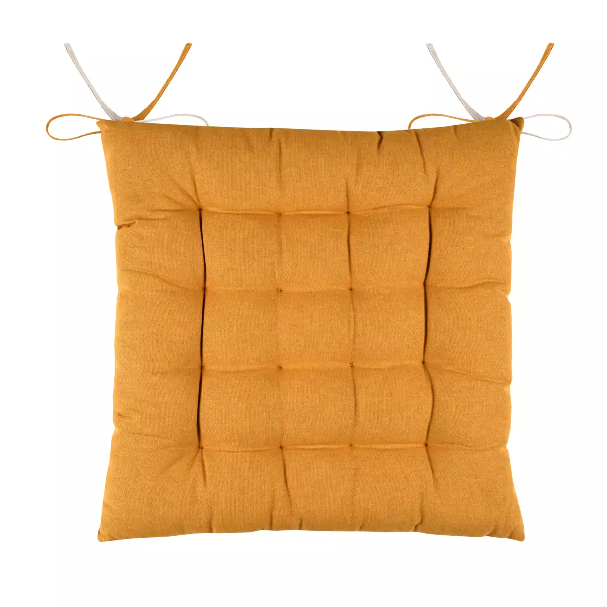 Cojín de silla cuadrado Duo Amarillo azafrán