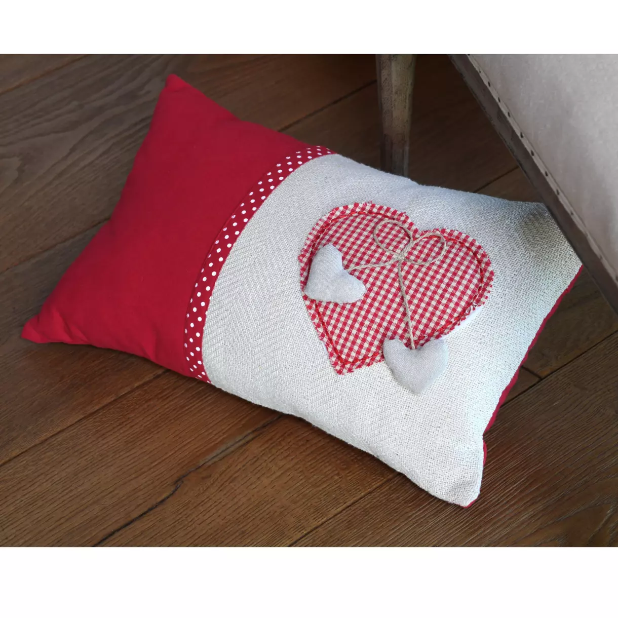 Coussin rectangulaire coton (50 cm) Marianne Ecru