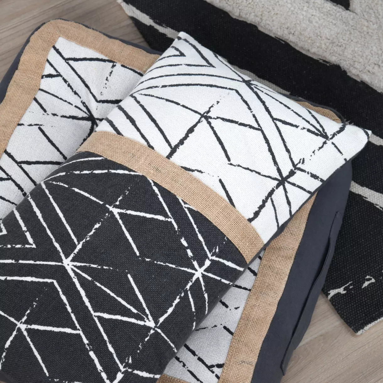 Coussin rectangulaire coton (50 cm) Tampa Gris ardoise