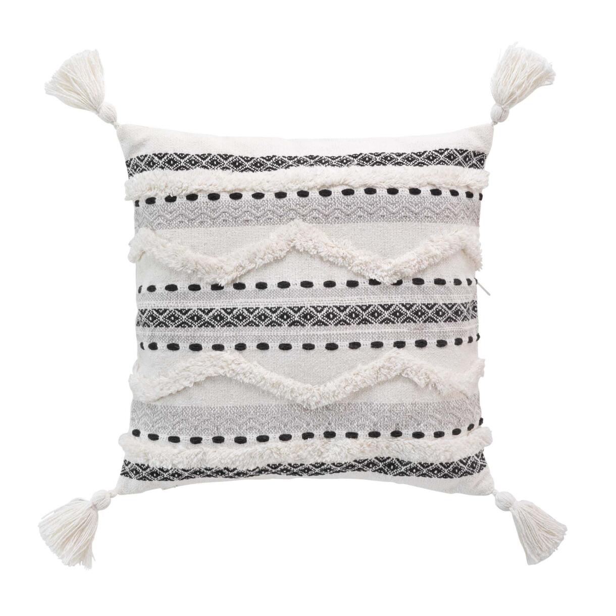 Housse de coussin carrée coton (40 cm) Emilia Blanche