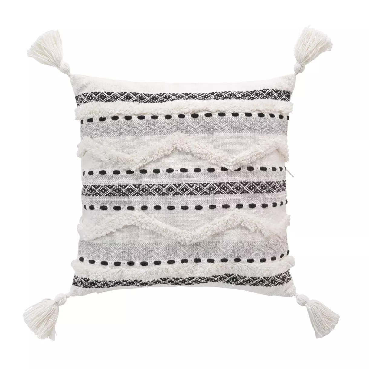 Housse de coussin carrée coton (40 cm) Emilia Blanche