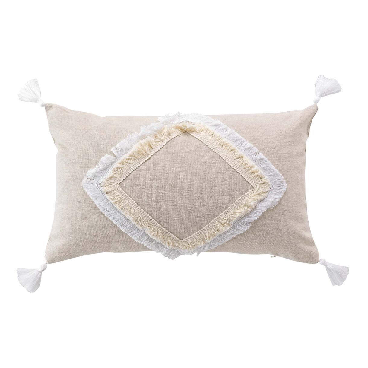 Cuscino rettangolare (50 cm) Malory Bianco