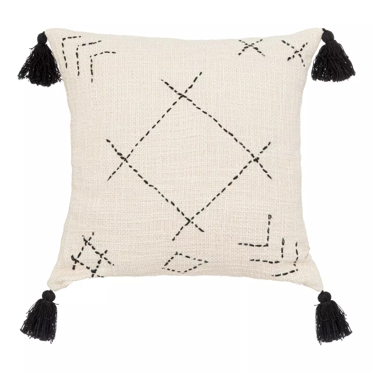 Housse de coussin carrée coton (40 cm) Stitch Beige