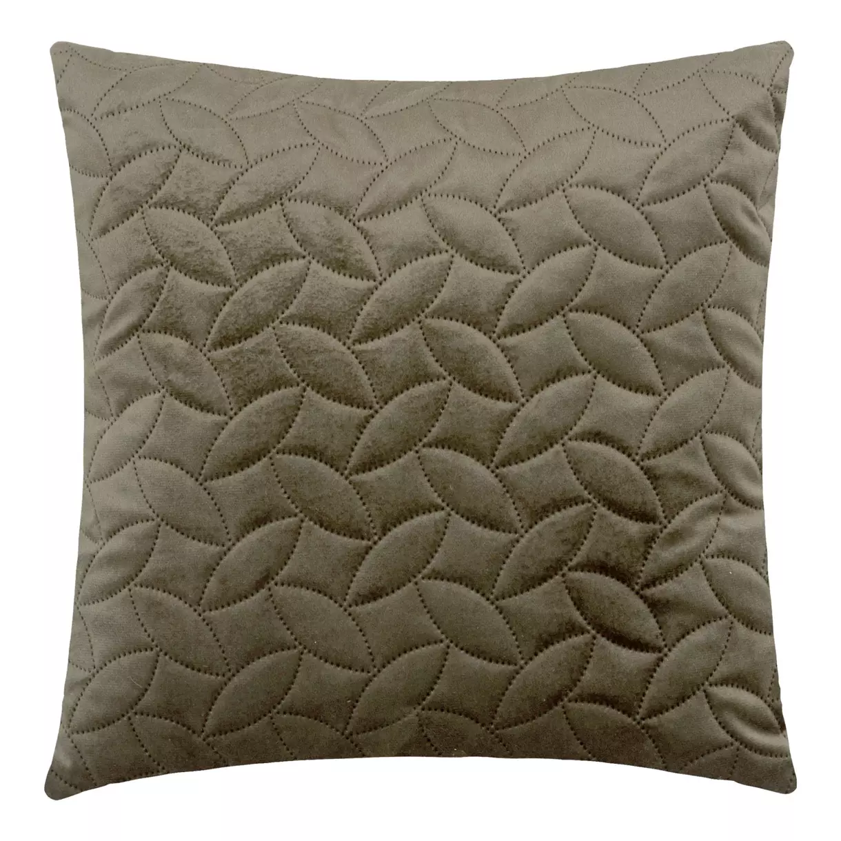 Coussin carré velours (40 cm) Dolce Vert kaki 1