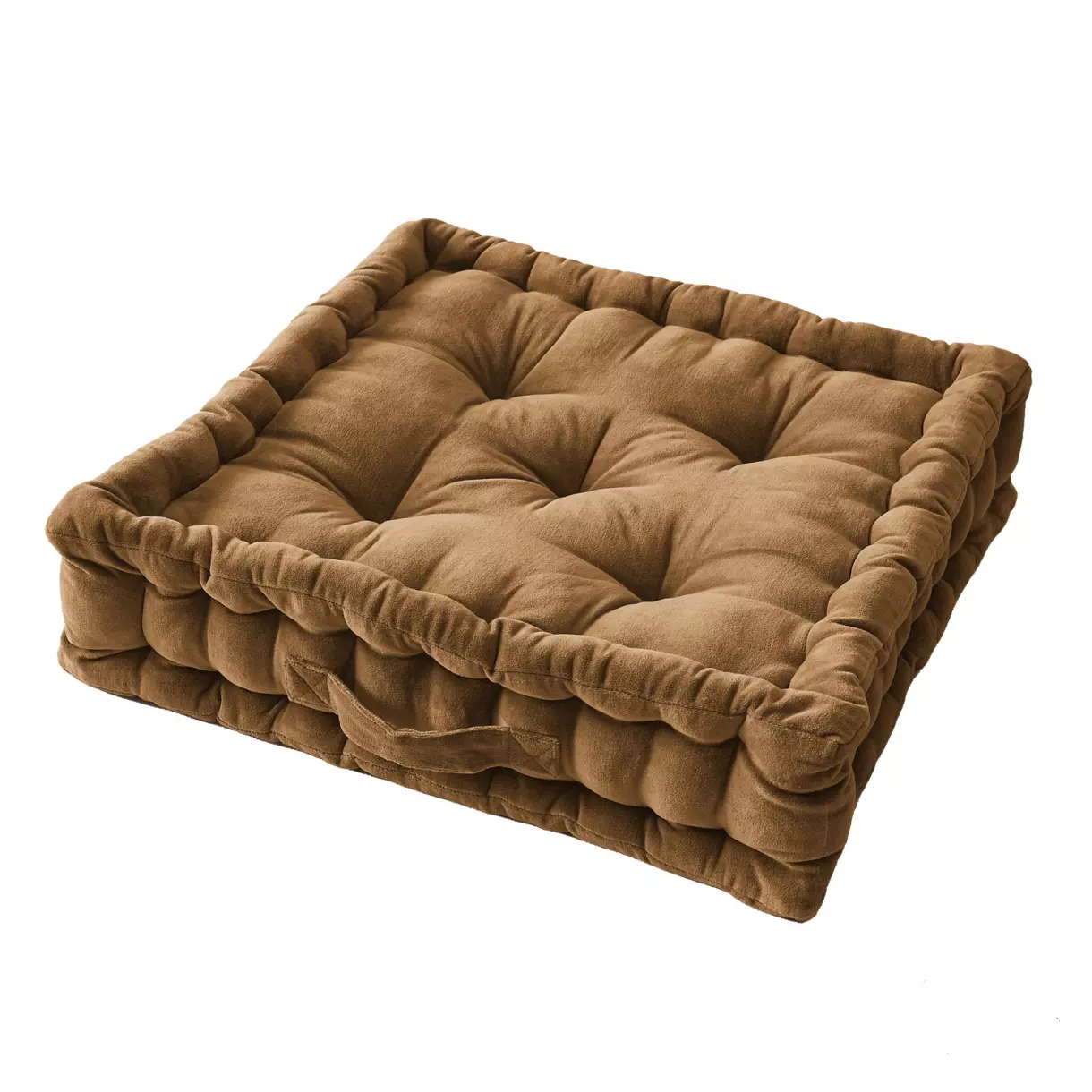 Coussin de sol velours de coton (50 cm) César Camel 1