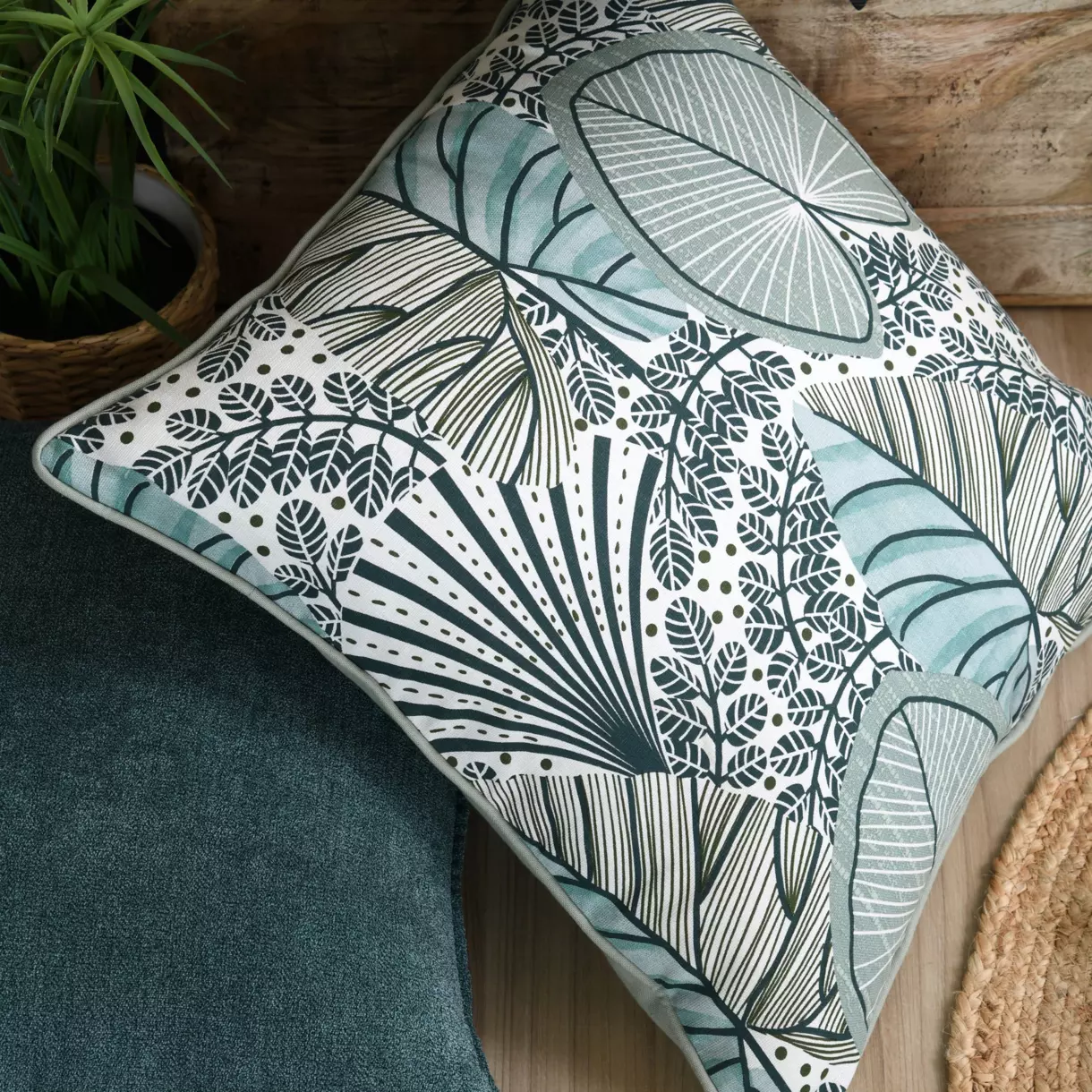 Coussin carré (50 cm) Siwa Bleu 1