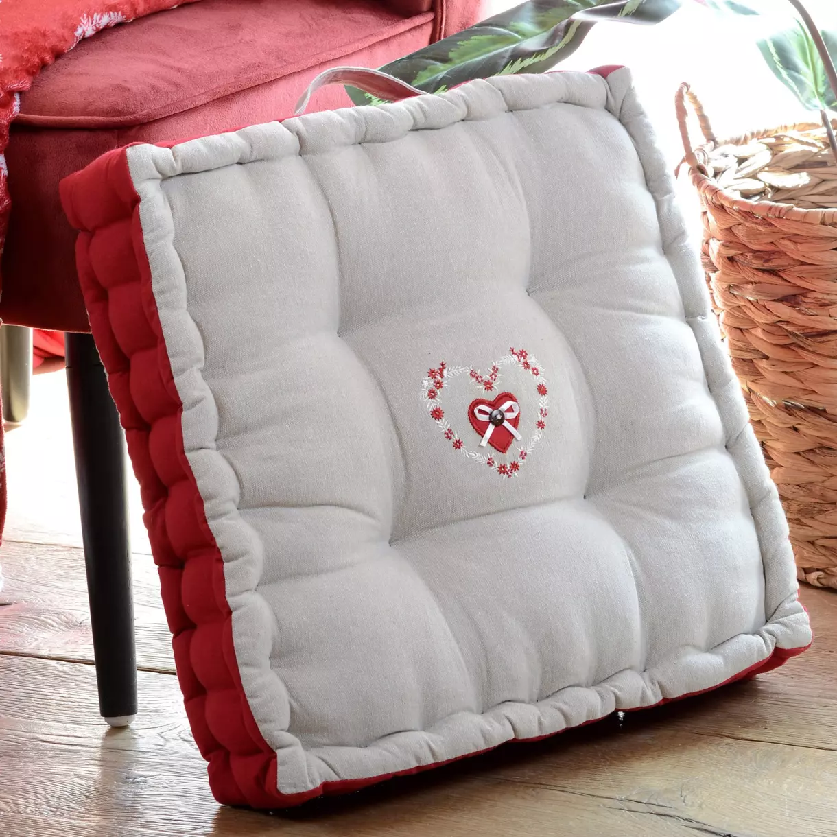 Coussin de sol (45 cm) Pauline Rouge 1