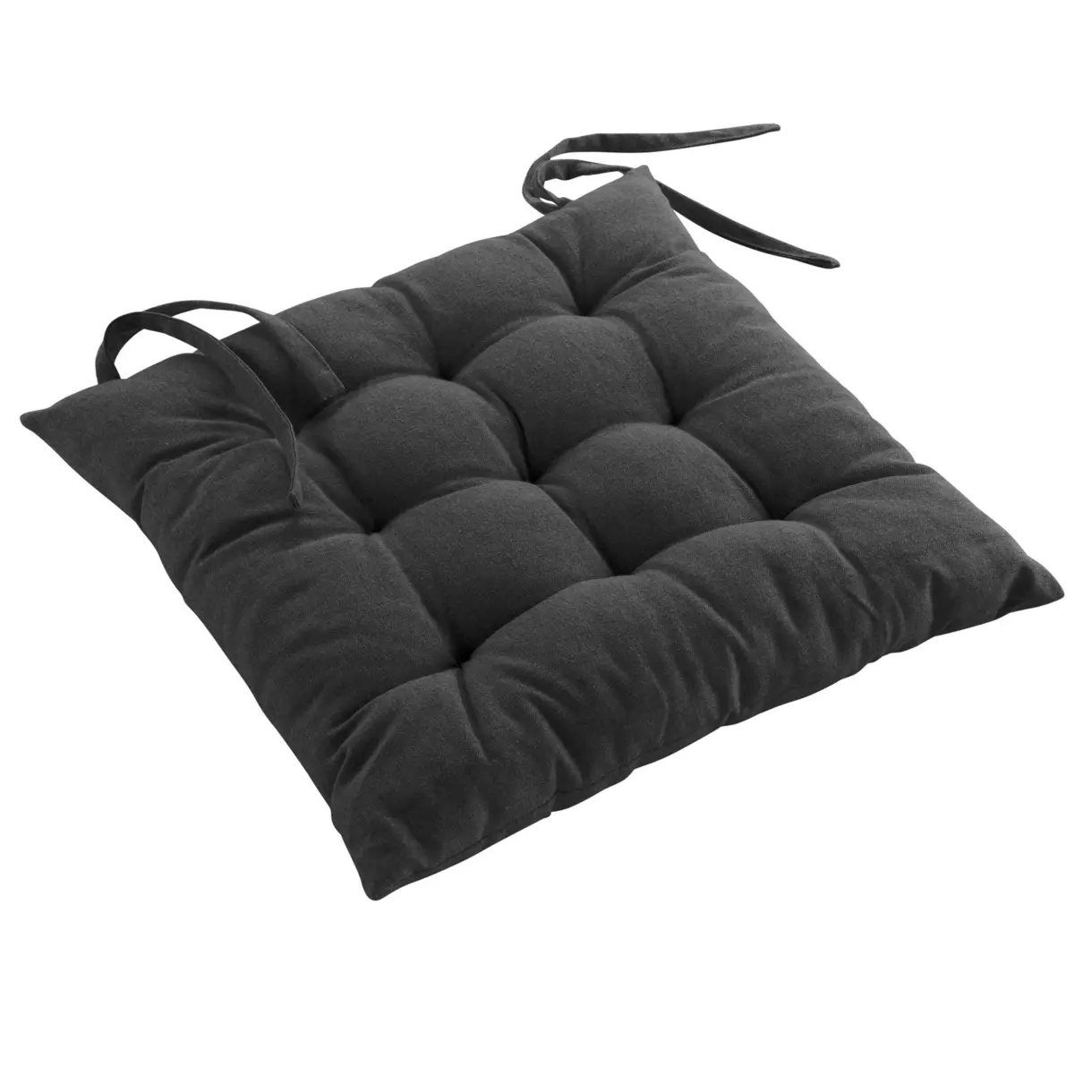 Coussin de chaise coton recyclé Mistral Gris anthracite 1
