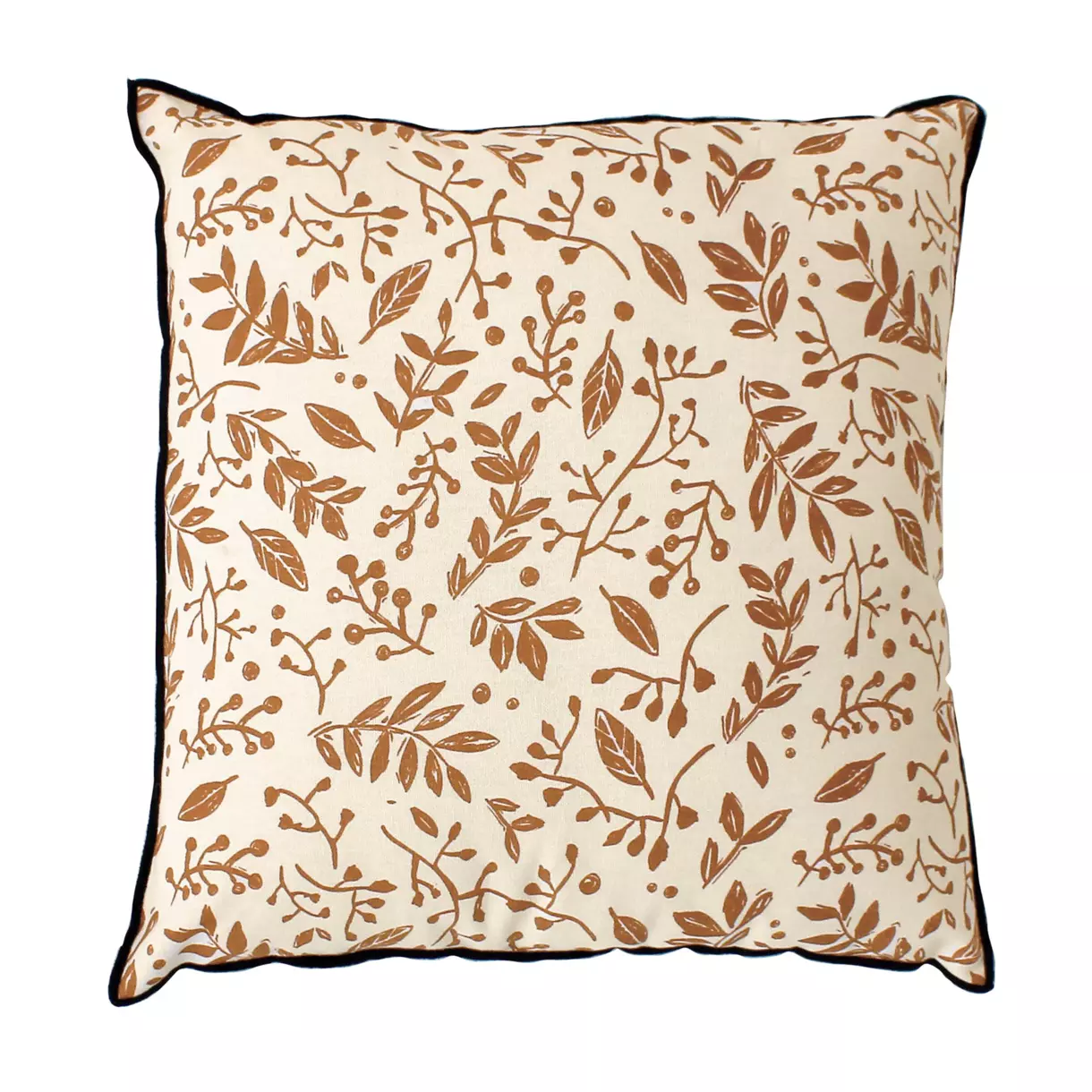 Coussin carré coton (40 cm) Lily Marron camel 1