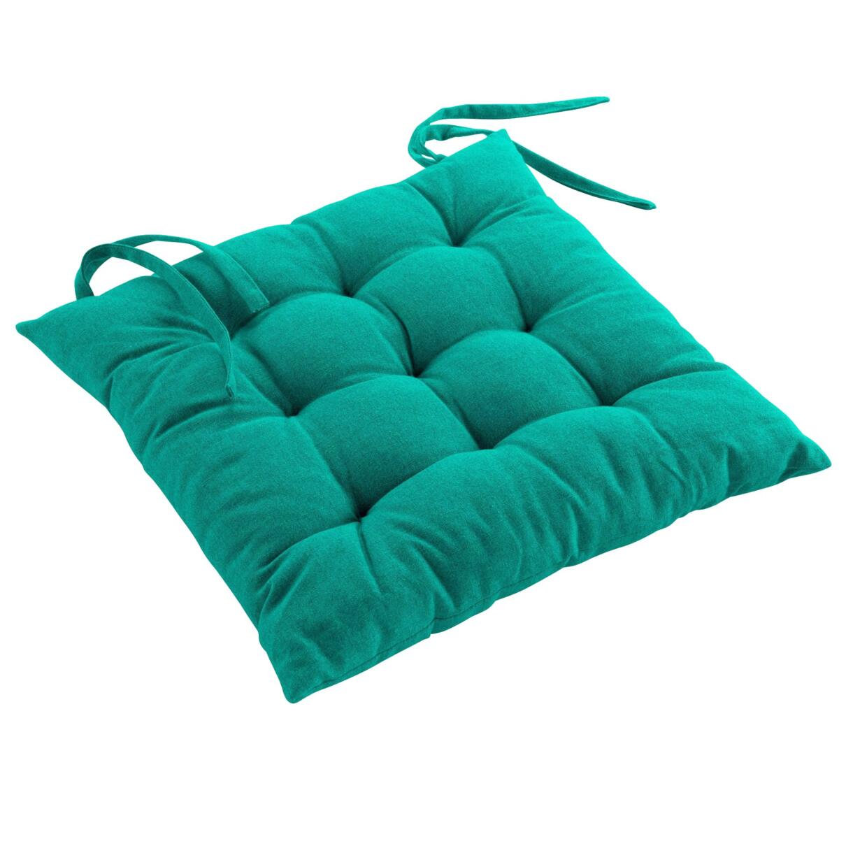 Cojín de silla de algodón reciclado Mistral Verde esmeralda 1