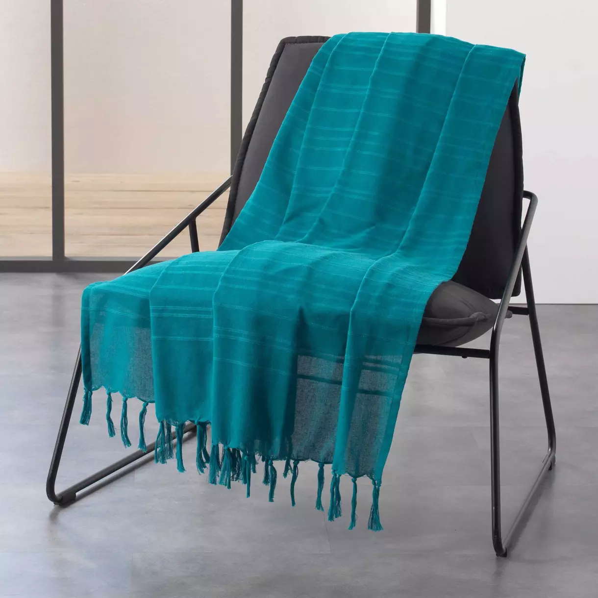 Jeté de canapé (150 cm) Lilia Bleu turquoise 1